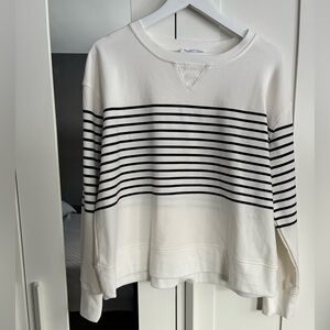 Jane and Delancey Black and White Crewneck